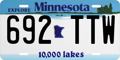MN license plate 692TTW