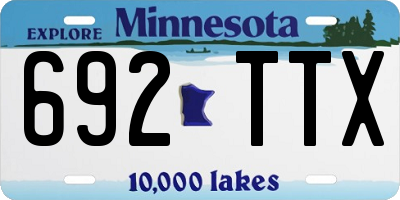 MN license plate 692TTX