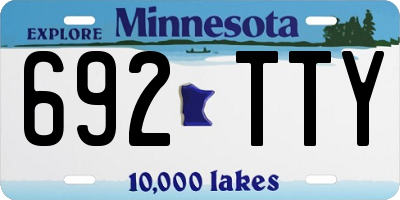 MN license plate 692TTY