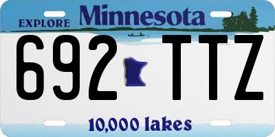 MN license plate 692TTZ