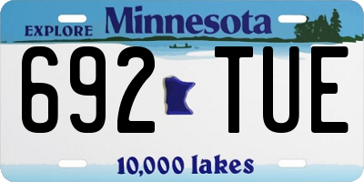 MN license plate 692TUE