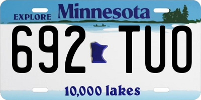 MN license plate 692TUO