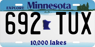 MN license plate 692TUX