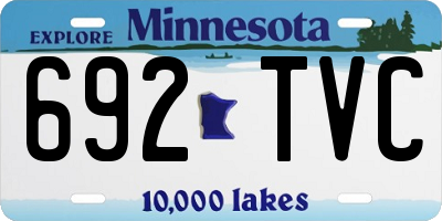 MN license plate 692TVC