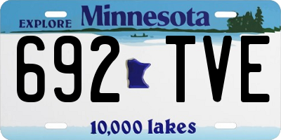MN license plate 692TVE