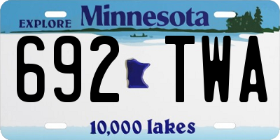 MN license plate 692TWA