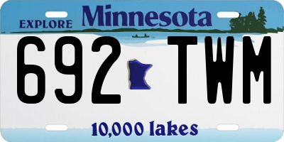 MN license plate 692TWM