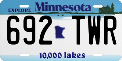 MN license plate 692TWR