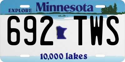 MN license plate 692TWS