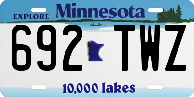 MN license plate 692TWZ