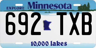 MN license plate 692TXB