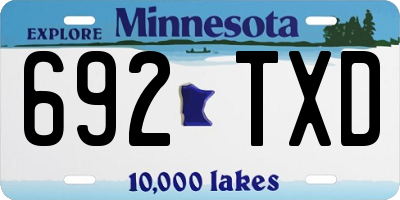 MN license plate 692TXD