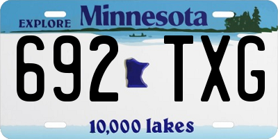 MN license plate 692TXG