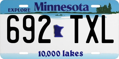 MN license plate 692TXL