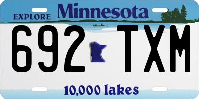 MN license plate 692TXM