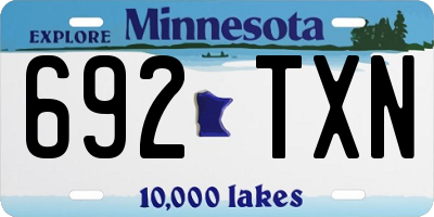 MN license plate 692TXN