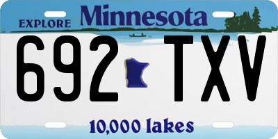 MN license plate 692TXV