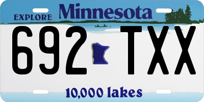 MN license plate 692TXX