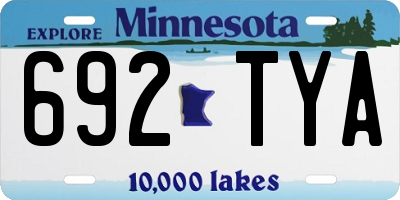 MN license plate 692TYA