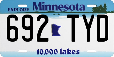 MN license plate 692TYD