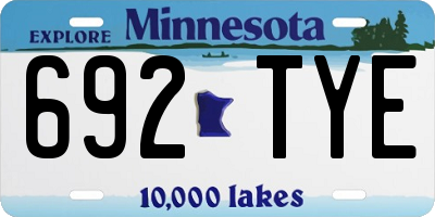 MN license plate 692TYE