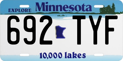 MN license plate 692TYF