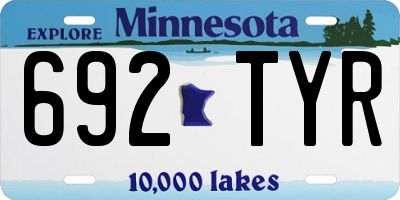 MN license plate 692TYR
