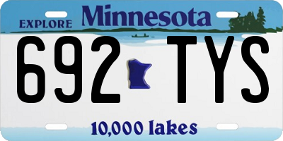 MN license plate 692TYS