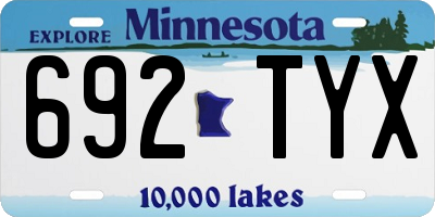 MN license plate 692TYX