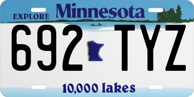 MN license plate 692TYZ