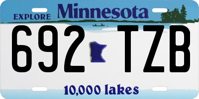 MN license plate 692TZB