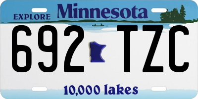 MN license plate 692TZC