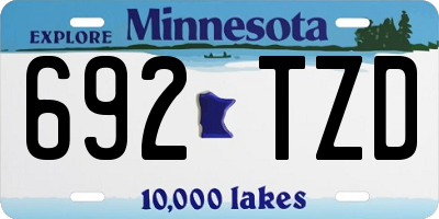 MN license plate 692TZD