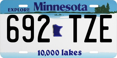 MN license plate 692TZE
