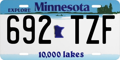 MN license plate 692TZF