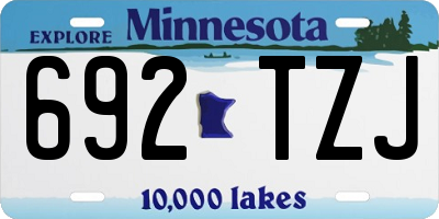 MN license plate 692TZJ