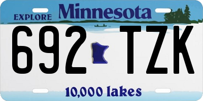 MN license plate 692TZK