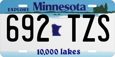 MN license plate 692TZS