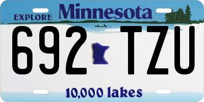 MN license plate 692TZU