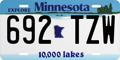 MN license plate 692TZW