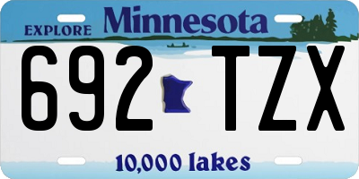 MN license plate 692TZX