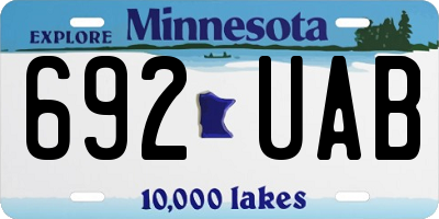 MN license plate 692UAB
