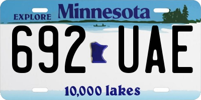 MN license plate 692UAE