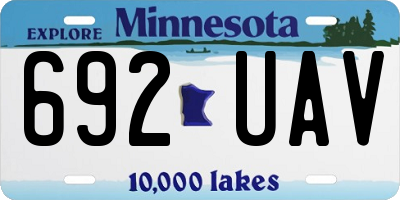 MN license plate 692UAV