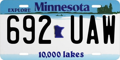 MN license plate 692UAW