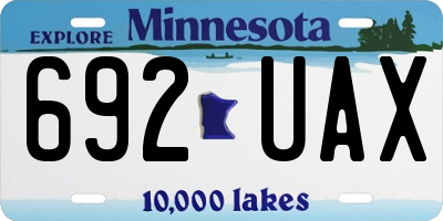 MN license plate 692UAX
