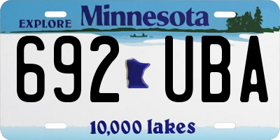 MN license plate 692UBA