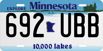 MN license plate 692UBB