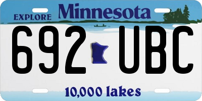 MN license plate 692UBC