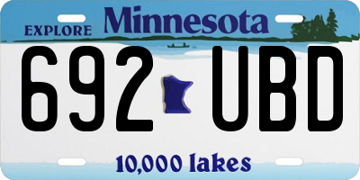 MN license plate 692UBD
